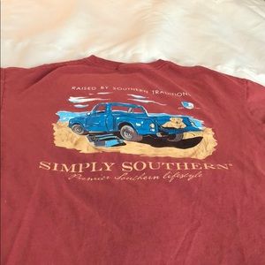 This is a red simply southern t-shirt
